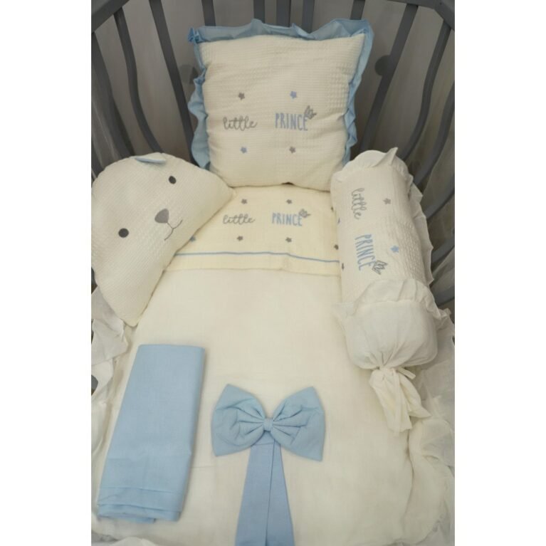 طقم مفرش مهد حجم صغير – تصميم الأمير الصغير باللون الازرق