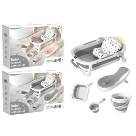 طقم بانيو الاستحمام المثالي للاطفال قابل للطي 6 قطع