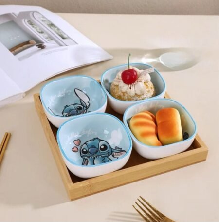 بوكس زبادي ديزني ستتش مع قاعدة خشب