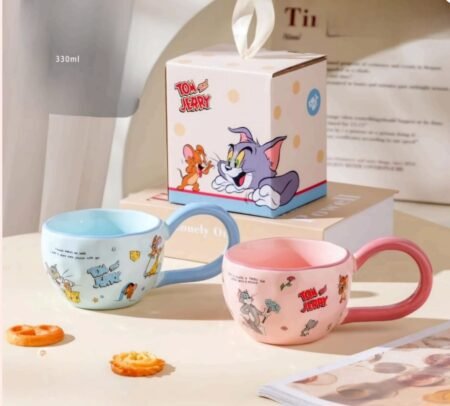 كوب توم اند جيري  باللونين الازرق والزهري