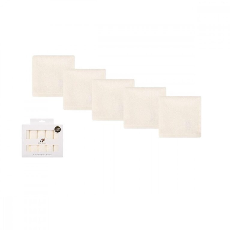 بشاكير بيبي 5 قطع بامبو باللون الابيض