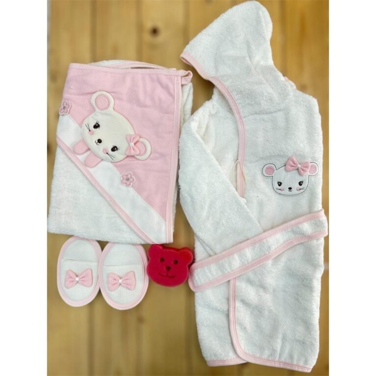 طقم حمام بيبي 4 قطع رسمة فأر