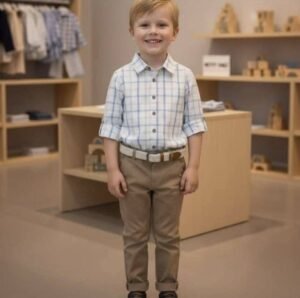 طقم ولادي قميص وبنطلون كتان